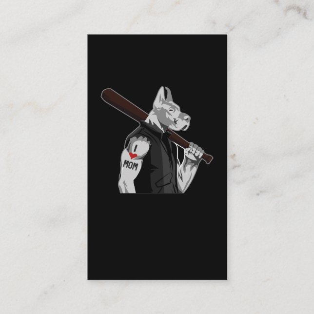 Carte De Visite Tatouage Pitbull Chien Papa Aime Maman (Devant)