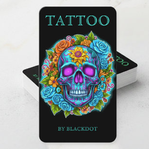 Carte De Visite Tatoueurs Professionnels Studio de Tatouage Crâne