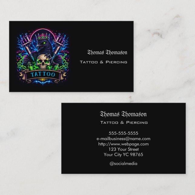 Carte De Visite Tattoo artist  (Devant / Derrière)