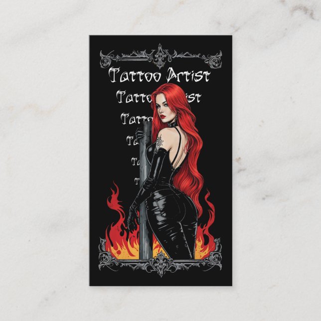 Carte De Visite Tattoo Artist Body Art Tatt Shop Parlor Salon (Devant)
