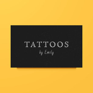 Carte De Visite Tattoo Artist Shop Minimal Simple Noir & Blanc