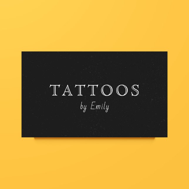 Carte De Visite Tattoo Artist Shop Minimal Simple Noir & Blanc (Créateur téléchargé)