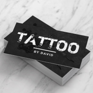 Carte De Visite Tattoo Shop Tattoo Gun Grunge Typography