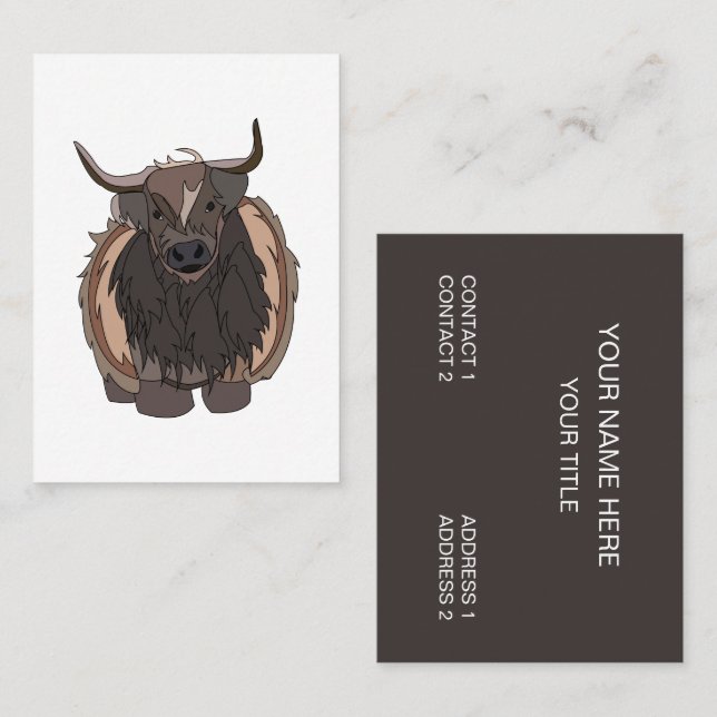 Carte De Visite Taureau Bétail Taureau (Devant / Derrière)