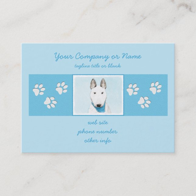 Carte De Visite Taureau Terrier - Cute Original Chien Art (Devant)
