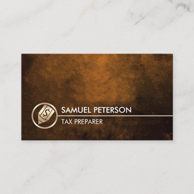 Carte De Visite Tax Preparer Faux Gold Dollar Pen Icon Finance (Devant)