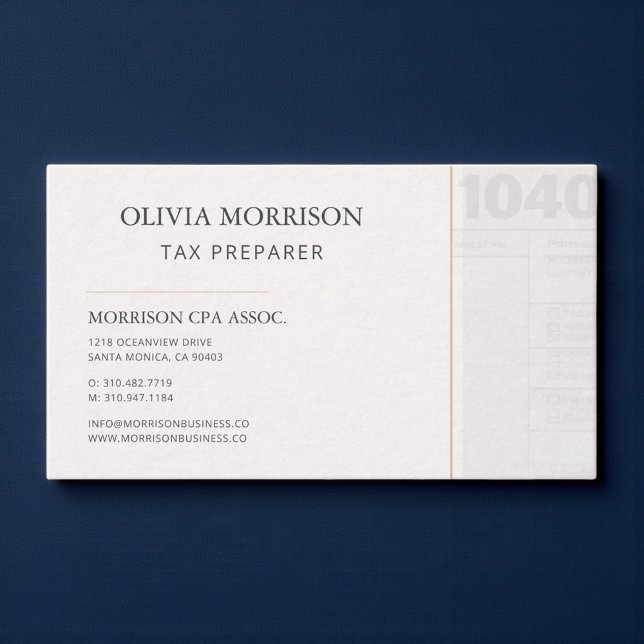 Carte De Visite Tax Preparer Professional (Créateur téléchargé)