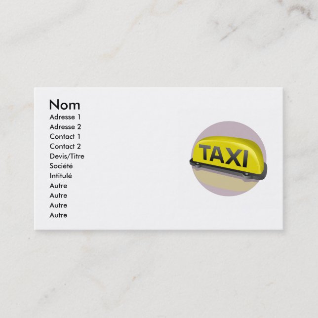 Carte De Visite Taxi (Devant)