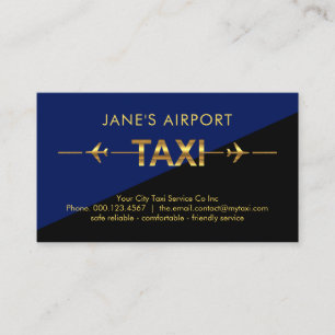 Carte De Visite Taxi Aérien Avion Piste en Or
