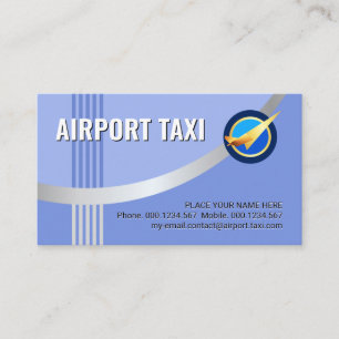 Carte De Visite Taxi aérodrome argenté élégant