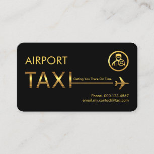 Carte De Visite Taxi Aéroport Avion Ligne Or