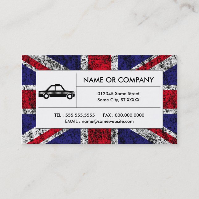 Carte De Visite taxi britannique (Devant)