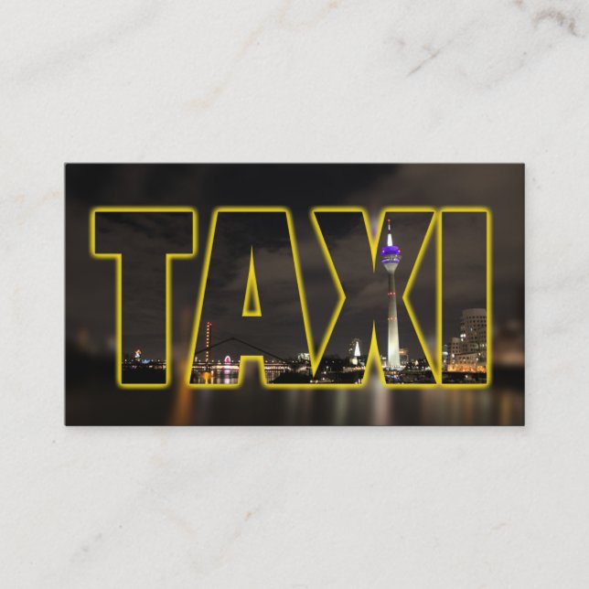 Carte De Visite Taxi chauffeur chauffeur chauffeur taxi jaune néon (Devant)