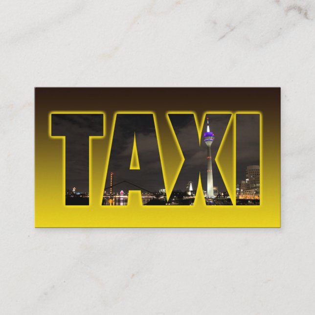 Carte De Visite Taxi chauffeur chauffeur chauffeur taxi jaune néon (Devant)