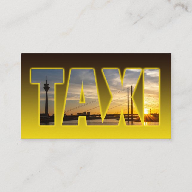Carte De Visite Taxi chauffeur chauffeur taxi jaune avec coucher d (Devant)