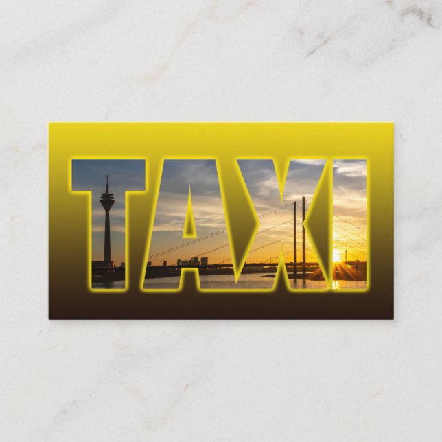 Carte De Visite Taxi chauffeur chauffeur taxi jaune avec coucher d (Devant)