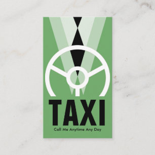 Carte De Visite Taxi Chauffeur Tuxedo Vert