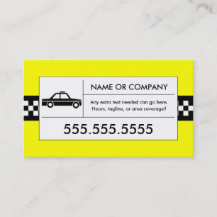 Carte De Visite taxi checkered