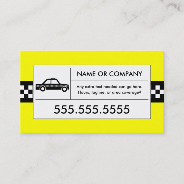 Carte De Visite taxi checkered (Devant)
