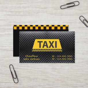Carte De Visite Taxi conducteur professionnel Black & Yellow Auto