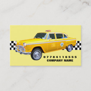 Carte De Visite Taxi et bande américains de jaune de style de