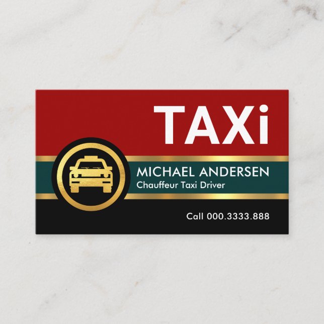 Carte De Visite Taxi Gold Lines Conduite de taxi (Devant)