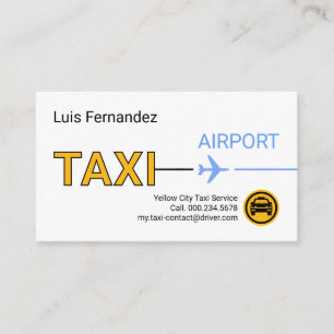 Carte De Visite Taxi Jaune Avion Piste