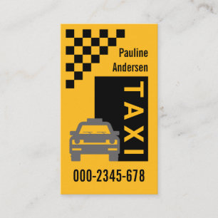 Carte De Visite Taxi Jaune Boîte à Cocher Noire