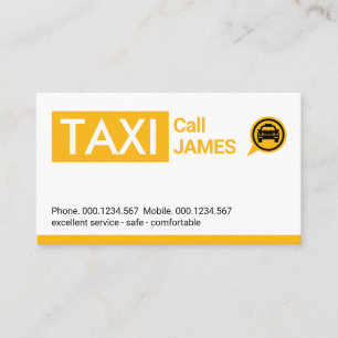 Carte De Visite Taxi Jaune Compteur de Course