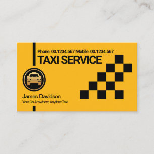 Carte De Visite Taxi Jaune Creative Boîte à cocher Noir Transpor