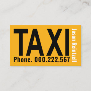 Carte De Visite Taxi jaune minimaliste simple
