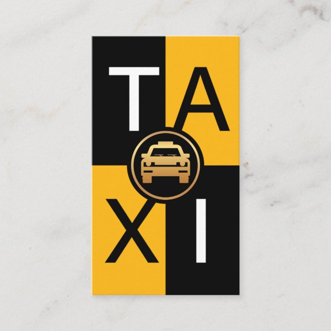 Carte De Visite Taxi Jaune Noir Case à cocher Conduire (Devant)