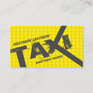 Carte De Visite TAXI jaune pour chauffeur de taxi professionnel