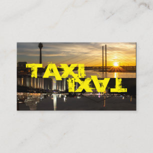 Carte De Visite TAXI jaune pour chauffeur de taxi professionnel