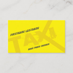 Carte De Visite TAXI jaune pour chauffeur de taxi professionnel
