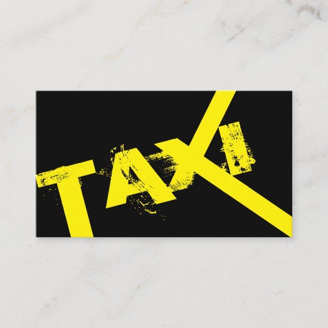 Carte De Visite TAXI jaune pour chauffeur de taxi professionnel (Devant)
