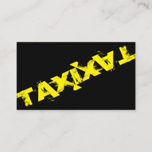 Carte De Visite TAXI jaune pour chauffeur de taxi professionnel