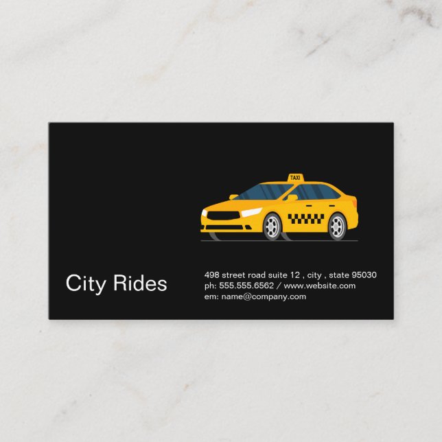 Carte De Visite Taxi jaune | Services de transport (Devant)