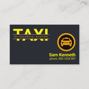 Carte De Visite Taxi jaune simple Lignes d'or Taxi chauffeur
