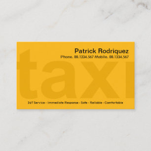 Carte De Visite Taxi jaune surdimensionné Signalisation Taxi priv