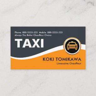 Carte De Visite Taxi jaune Vague cabine de conduite