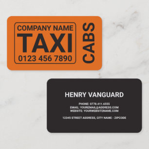 Carte De Visite Taxi orange