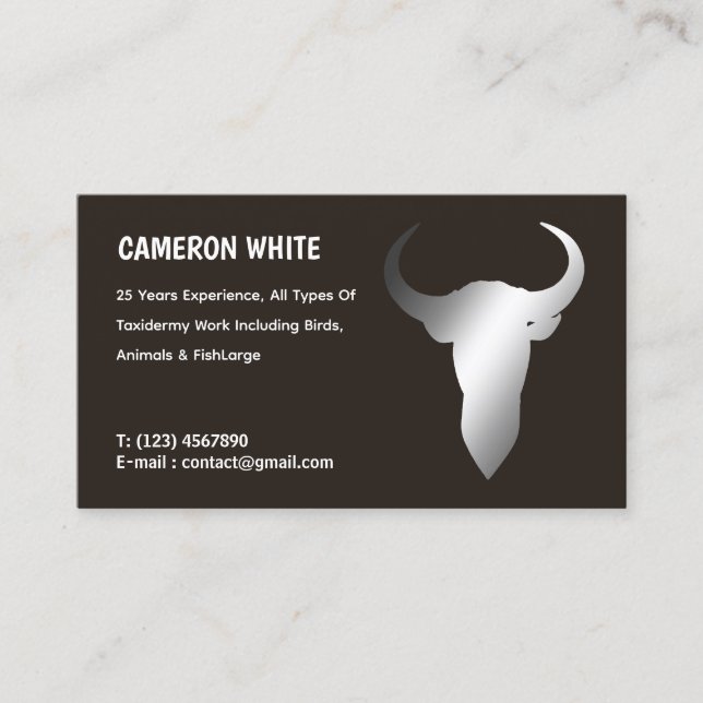 Carte De Visite Taxidermiste noir (Devant)