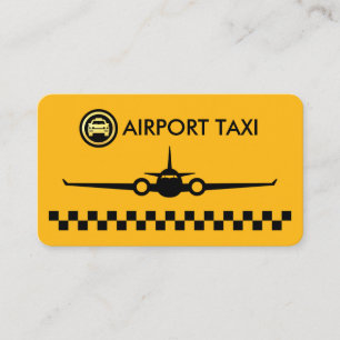 Carte De Visite Taxis Avion Jaune Cases Cochées