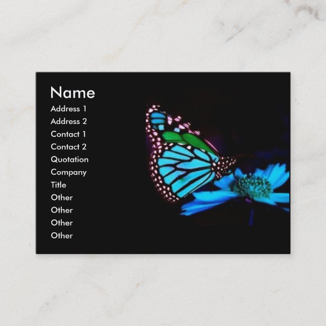 Carte De Visite -TBA - Papillon en lumière bleue (Devant)