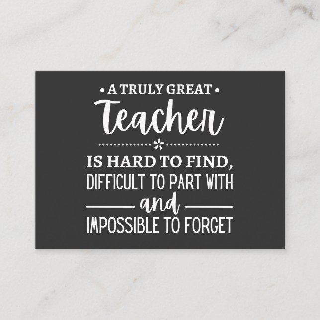 Carte De Visite Teacher (Devant)