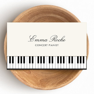 Carte De Visite Teacher de musique Elegant Piano Keys