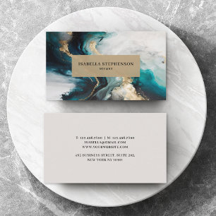 Carte De Visite Teal Or Professionnel Abstrait Moderne