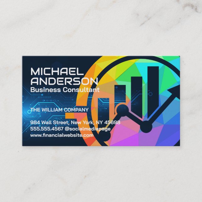 Carte De Visite Tech Finance | IA | Graphique à barres (Devant)