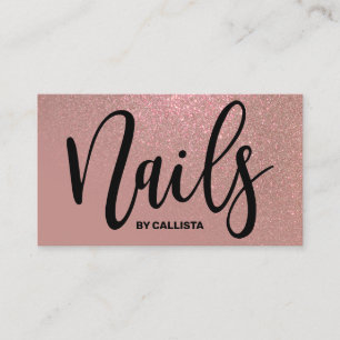 Carte De Visite Technicien à ongles Rose Gold Rose Parties scintil
